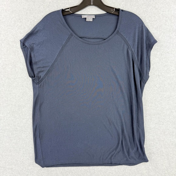 VINCE Short Sleeve Top Size S Midnight Navy Minimalist Basics Womens - Picture 1 of 5